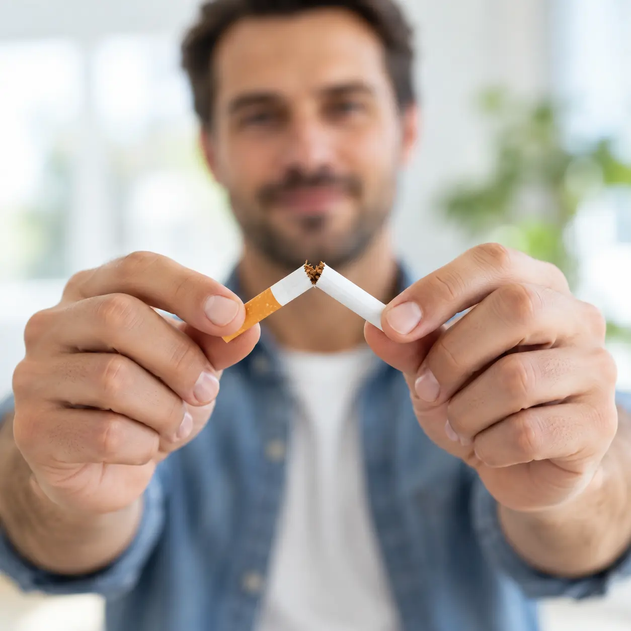 Mains tenant une cigarette